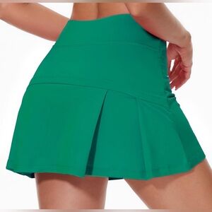 Green Pleated Tennis Skirt